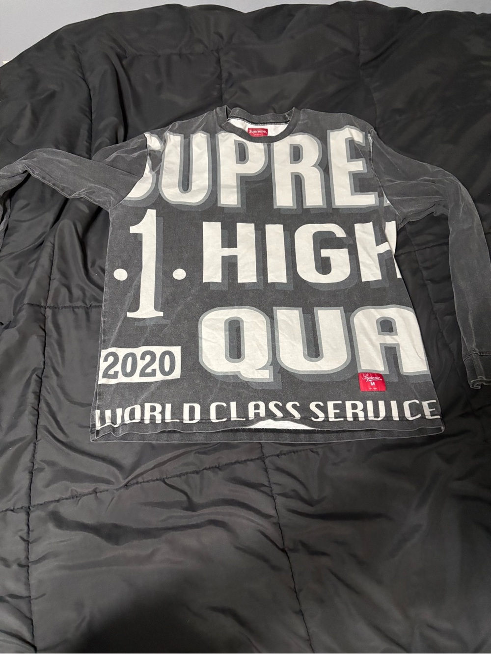 Supreme Black and White Graphic Short-Sleeve Tee